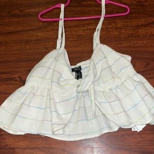 Brand new forever, 21 top with a tie in front and adjustable straps size small
